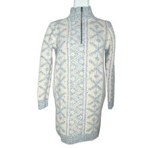 Toad&Co Lambswool 1/4 Zip Pullover Long Sleeve Sweater Dress Women's Large